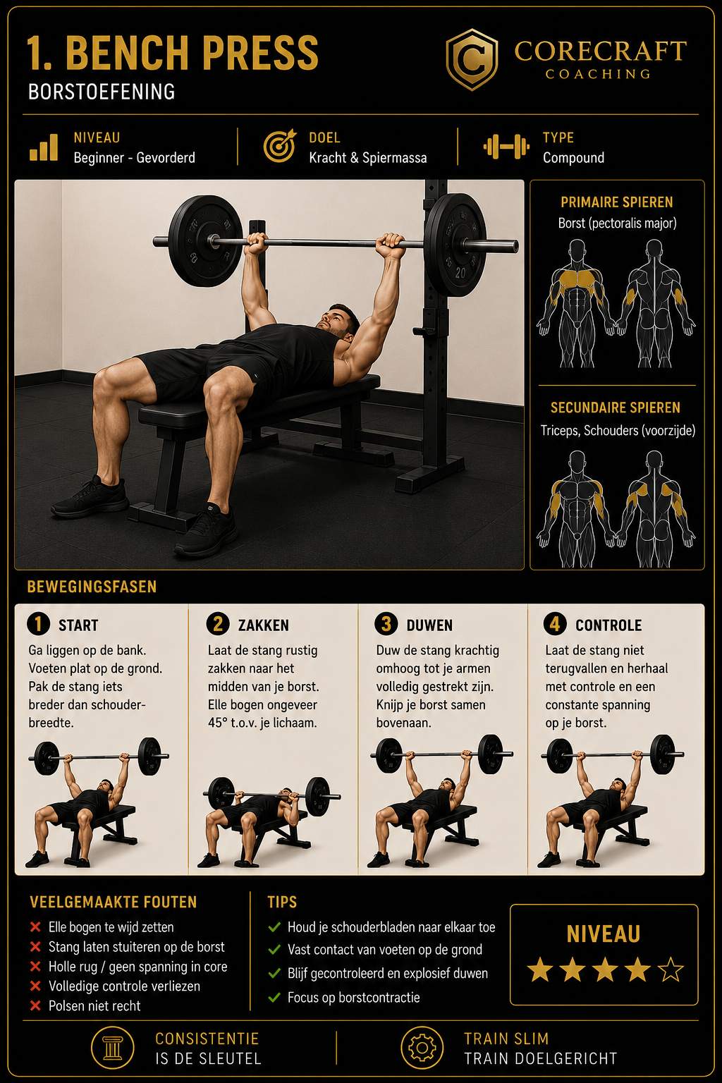 Geïllustreerde techniekgids voor Bench Press