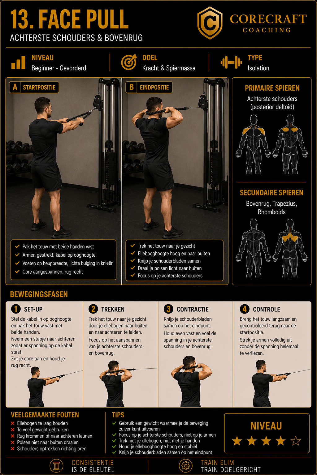 Geïllustreerde techniekgids voor Face pull