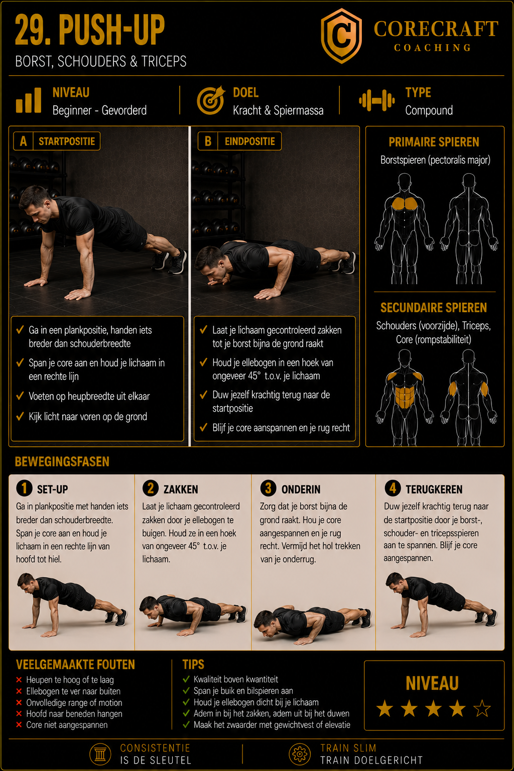 Geïllustreerde techniekgids voor Push-up